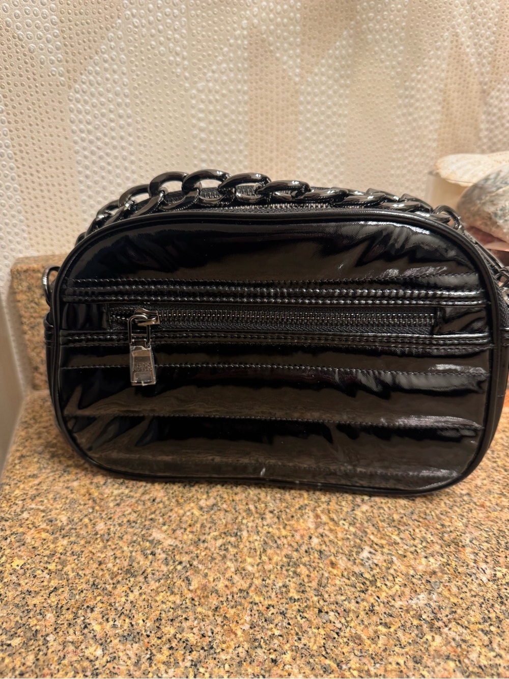 Think Rolyn Black Quilted Patent Bag Chain Strap - Women - Picture 3 of 4
